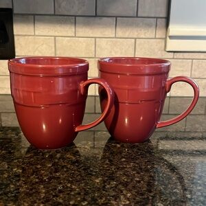 Longaberger Woven Traditions Paprika Jumbo Mugs Set of 2